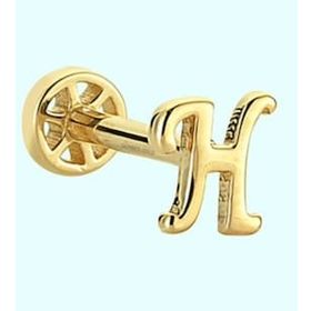 Sembol Gold -H- Harf 14 Ayar Tragus Altın Piercing