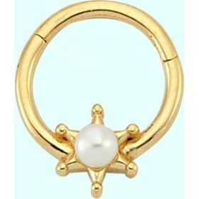 Sembol Gold İnci 14 Ayar Kartanesi Altın Halka Piercing