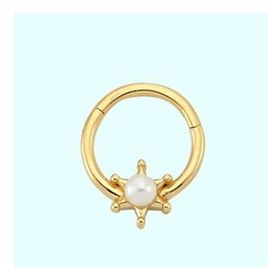 Sembol Gold İnci 14 Ayar Kartanesi Altın Halka Piercing