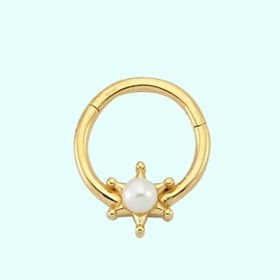Sembol Gold İnci 14 Ayar Kartanesi Altın Halka Piercing