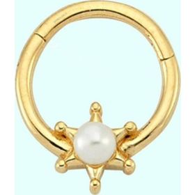 Sembol Gold İnci 14 Ayar Kartanesi Altın Halka Piercing