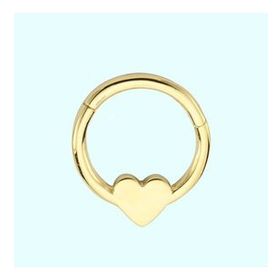 Sembol Gold Kalp 14 Ayar Altın Halka Piercing