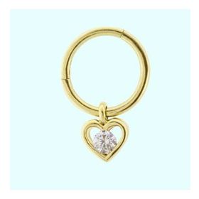 Sembol Gold Kalp 14 Ayar Altın Halka Piercing