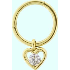 Sembol Gold Kalp 14 Ayar Altın Halka Piercing