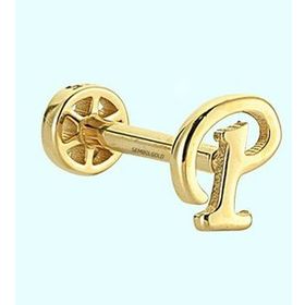 Sembol Gold -P- Harf 14 Ayar Tragus Altın Piercing