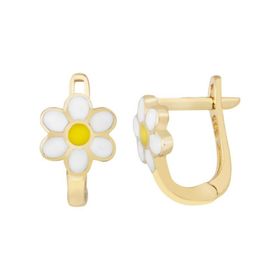 Sembol Gold Papatya Tasarım Mineli Altın Çocuk Küpesi