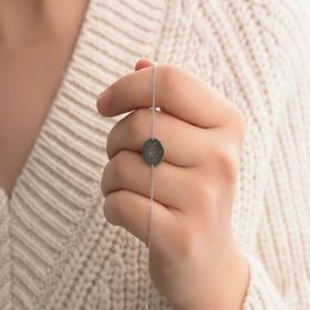 Sembol Gold Plaka 14 Ayar Çiçek tasarım Sarı ve Beyaz Altın Bileklik