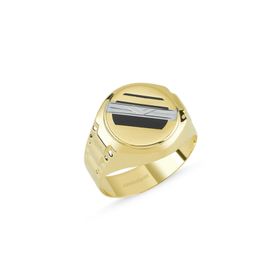 Sembol Gold T7408 Siyah Mineli Altın Erkek Yüzük