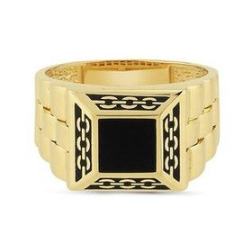 Sembol Gold T7408 Siyah Mineli Altın Erkek Yüzük