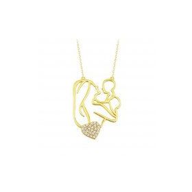 Sembol Gold T8459 Anne Bebek Kalpli 14K Altın Kolye