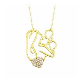 Sembol Gold T8459 Anne Bebek Kalpli 14K Altın Kolye