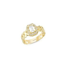 Sembol Gold T9465 0,60 Karat Altın Baget Yüzük Gold Burgu Tasarım Yüzük