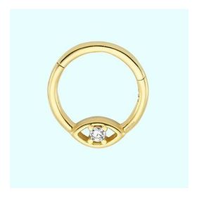 Sembol Gold Tektaş Göz 14 Ayar Altın Halka Piercing