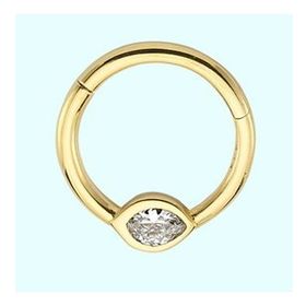 Sembol Gold Tektaş Göz 14 Ayar Altın Halka Piercing