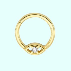 Sembol Gold Tektaş Göz 14 Ayar Altın Halka Piercing