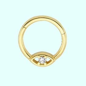 Sembol Gold Tektaş Göz 14 Ayar Altın Halka Piercing