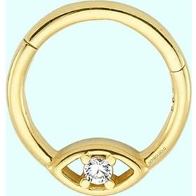 Sembol Gold Tektaş Göz 14 Ayar Altın Halka Piercing