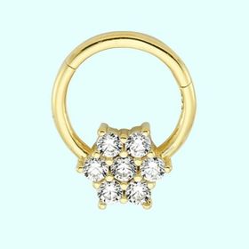Sembol Gold Tektaş Kartanesi 14 Ayar Altın Halka Piercing