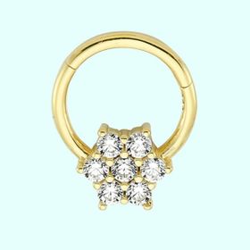 Sembol Gold Tektaş Kartanesi 14 Ayar Altın Halka Piercing