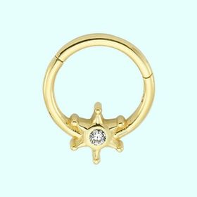 Sembol Gold Tektaş Yıldız 14 Ayar Altın Halka Piercing