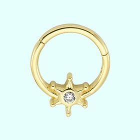 Sembol Gold Tektaş Yıldız 14 Ayar Altın Halka Piercing