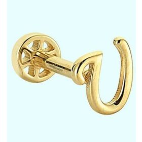 Sembol Gold -U- Harf 14 Ayar Tragus Altın Piercing