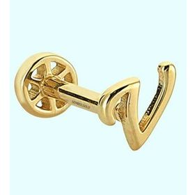 Sembol Gold -V- Harf 14 Ayar Tragus Altın Piercing