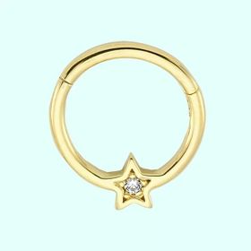 Sembol Gold Yıldız 14 Ayar Altın Halka Piercing