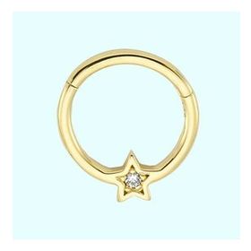 Sembol Gold Yıldız 14 Ayar Altın Halka Piercing