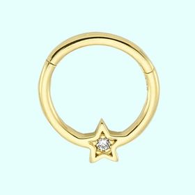 Sembol Gold Yıldız 14 Ayar Altın Halka Piercing