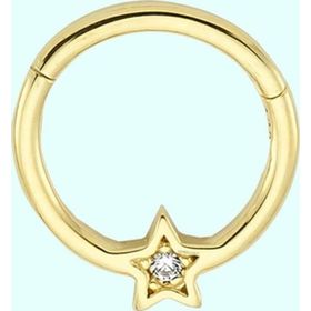 Sembol Gold Yıldız 14 Ayar Altın Halka Piercing