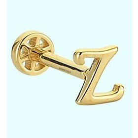 Sembol Gold Z Harf 14 Ayar Tragus Altın Piercing