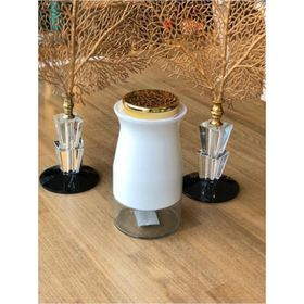 Sembol Silidir 20 Cm Kavanoz White-Gold Kıtchenart