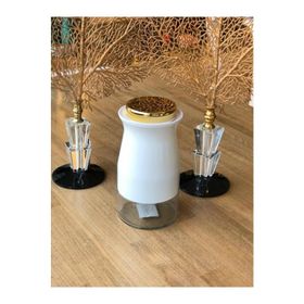 Sembol Silidir 20 Cm Kavanoz White-Gold Kıtchenart