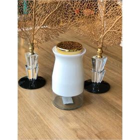 Sembol Silidir 20 Cm Kavanoz White-Gold Kıtchenart