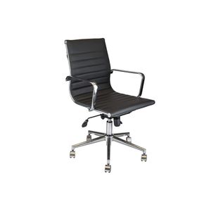 Sempre Krom Siyah Ofis Çalışma Koltuğu