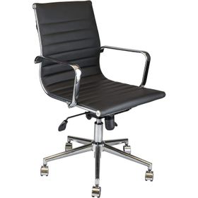 Sempre Krom Siyah Ofis Çalışma Koltuğu