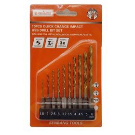 Senbang 10 Parça 1/4 Bits Saplı HSS Matkap Uçu Seti