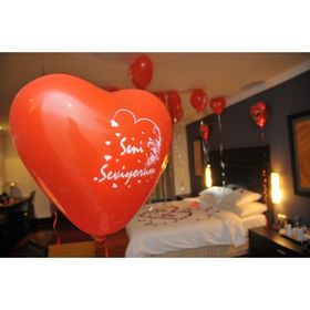 Seni Seviyorum Yazılı 10'lu Kalp Balon