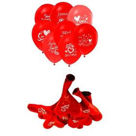 Seni Seviyorum Yazılı 10'lu Kalp Balon