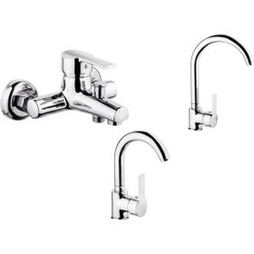 Şenpres Can 3'lü Set Krom Lavabo Evye Banyo Bataryası