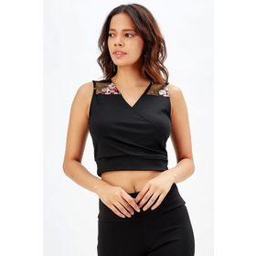 Sense Blz31402 Çiçek Desenli Omuz Robası Çiçekli Bluz