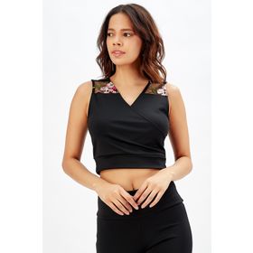 Sense Blz31402 Çiçek Desenli Omuz Robası Çiçekli Bluz
