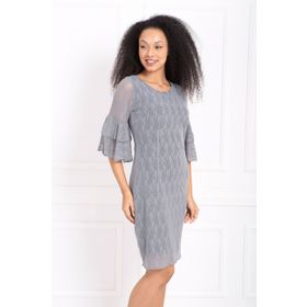 Sense ELB31293 Gri Güpür Kolları Volanlı Elbise