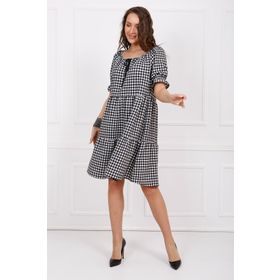 Sense ELB33651 Siyah Gipeli Büzgülü Reglan Yaka Gofre Elbise