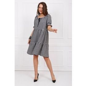 Sense ELB33651 Siyah Gipeli Büzgülü Reglan Yaka Gofre Elbise