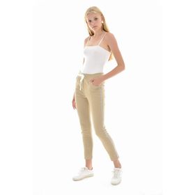 Sense PNT32062 Bej Beli Bağcıklı Kadın Pantolon