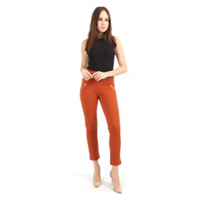 Sense Pnt32348 Kiremıt Süs Metal Fermuar Cepli Twin Krep Pantolon