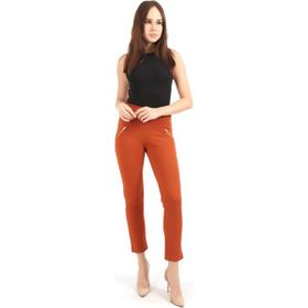 Sense Pnt32348 Kiremıt Süs Metal Fermuar Cepli Twin Krep Pantolon