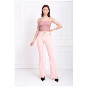 Sense PNT32439 İspanyol Paça Kemerli Örme Kumaş Pantolon